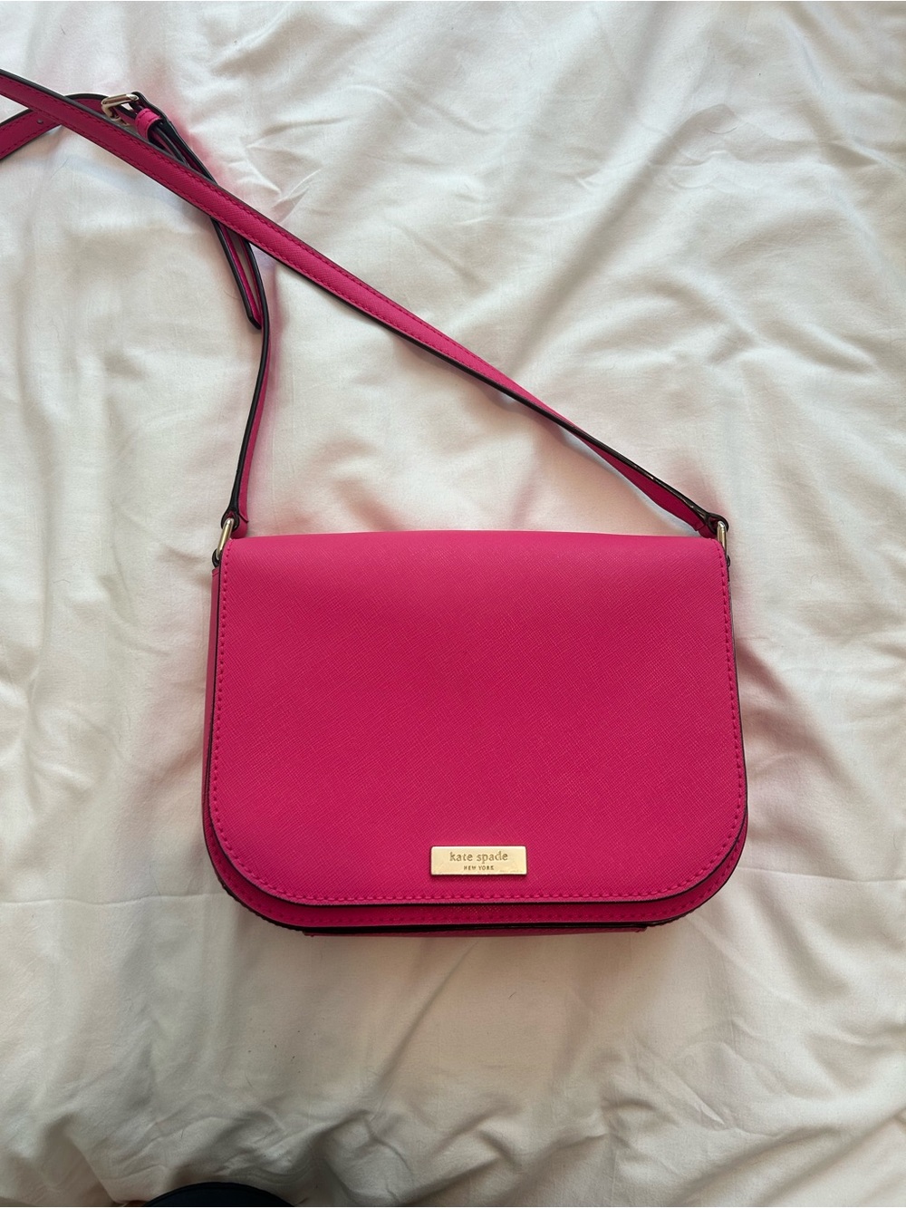 kate spade Fuchsia Pink Crossbody Bag with Gold Hardware
